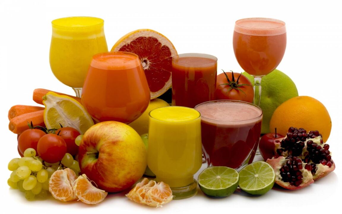 Fruit and vegetable juices allowed